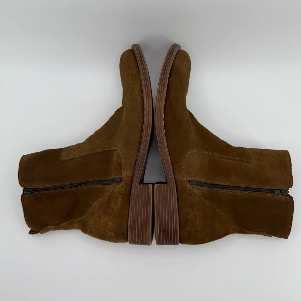 Franco Fortini Montana Side Zip Ankle Boots‎ Mens 12 354009 Brown Suede Chelsea